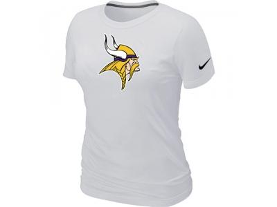 Women Minnesota Vikings White Logo T-Shirt