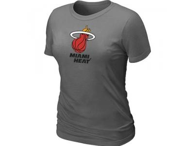 Women NBA Miami Heat Big & Tall Primary Logo D.Grey s T-Shirt