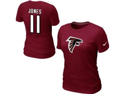 Women NEW Atlanta Falcons #11 Jones Name & Number T-Shirt red