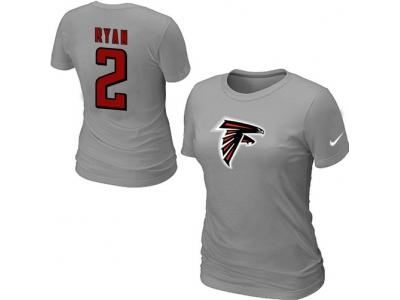 Women NEW Atlanta Falcons #2 ryan Name & Number T-Shirt grey