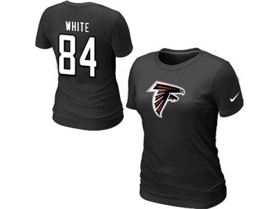Women NEW Atlanta Falcons #84 white Name & Number T-Shirt black