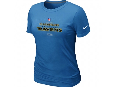 Women NEW Baltimore Ravens 2012 AFC Conference Champions Trophy Collection Long L.blue T-Shirt
