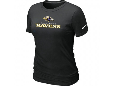 Women NEW Baltimore Ravens Authentic Logo T-Shirt Black