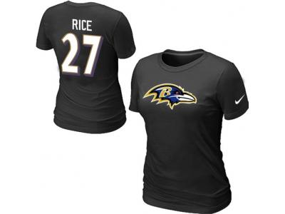 Women NEW Baltimore Ravens Ed Reed Name & Number T-Shirt black