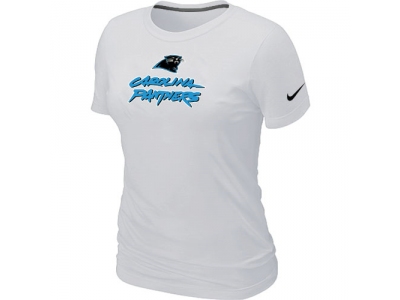 Women NEW Carolina Panthers Authentic Logo T-Shirt - White
