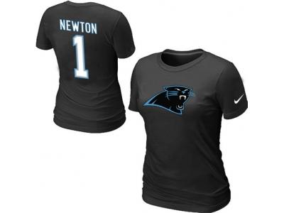 Women NEW Carolina Panthers Cam Newton Name & Number T-Shirt black