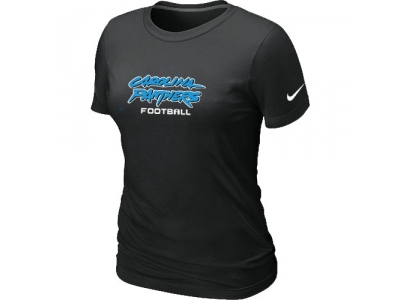 Women NEW Carolina Panthers Sideline Legend Authentic Font T-Shirt Black