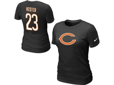 Women NEW Chicago Bears #23 Devin Hester Name & Number T-Shirt black