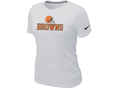 Women NEW Cleveland Browns Authentic Logo T-Shirt White