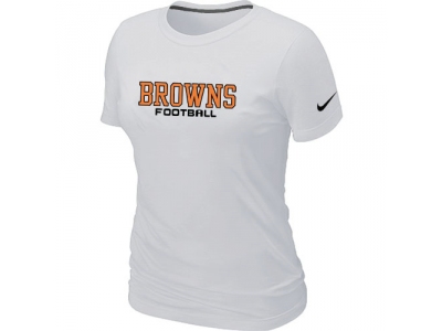 Women NEW Cleveland Browns Sideline Legend Authentic Font T-Shirt White