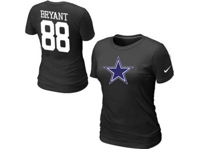Women NEW Dallas Cowboys #88 BRYANT Name & Number T-Shirt black