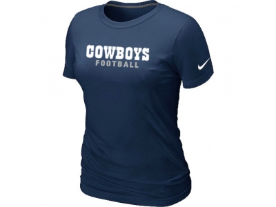Women NEW Dallas Cowboys Sideline Legend Authentic Font T-Shirt D.Blue