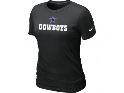 Women NEW Dallas Cowboys Sideline Legend Authentic Logo T-Shirt Black