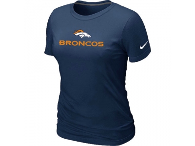 Women NEW Denver Broncos Authentic Logo T-Shirt D.Blue