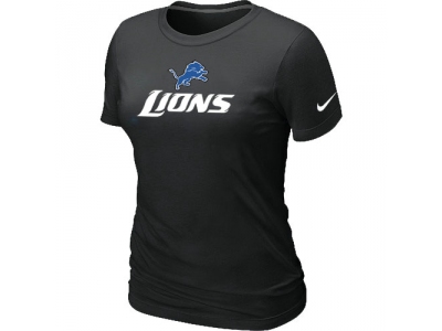 Women NEW Detroit Lions Authentic Logo T-Shirt BLack