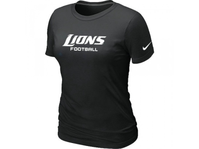 Women NEW Detroit Lions Sideline Legend Authentic Font T-Shirt BLack