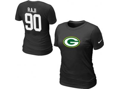 Women NEW Green Bay Packers #90 RAJI Name & Number T-Shirt black