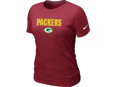 Women NEW Green Bay Packers Authentic Logo T-Shirt Red