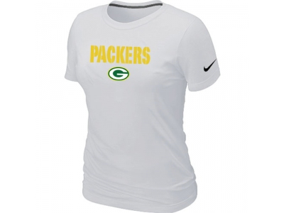 Women NEW Green Bay Packers Authentic Logo T-Shirt White