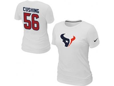 Women NEW Houston Texans #56 Cushing Name & Number White T-Shirt