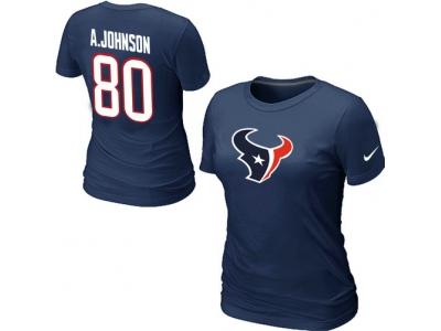Women NEW Houston Texans #80 Andre Johnson Name & Number T-Shirt
