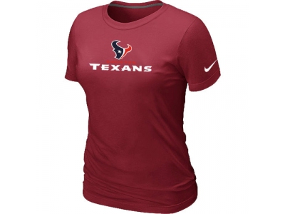 Women NEW Houston Texans Authentic Logo T-Shirt Red