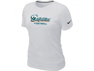 Women NEW Miami Dolphins Sideline Legend Authentic Font T-Shirt White