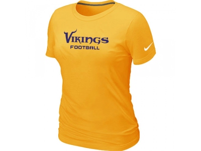 Women NEW Minnesota Vikings Sideline Legend Authentic Font T-Shirt yellow