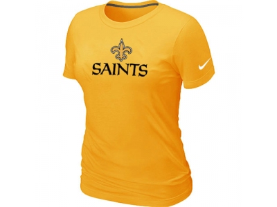Women NEW New Orleans Saints Authentic Logo T-Shirt Yellow