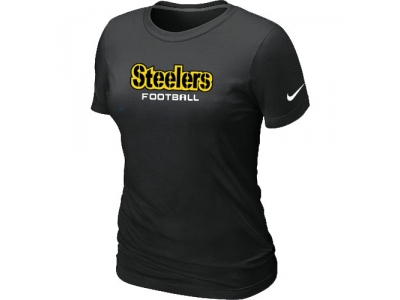 Women NEW Pittsburgh Steelers Sideline Legend Authentic Font T-Shirt Black