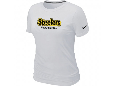 Women NEW Pittsburgh Steelers Sideline Legend Authentic Font T-Shirt White