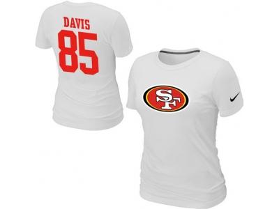 Women NEW San Francisco 49ers #85 Vernon Davis Name & Number T-Shirt White