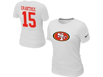 Women NEW San Francisco 49ers 15 CRABTREE Name & Number T-Shirt White