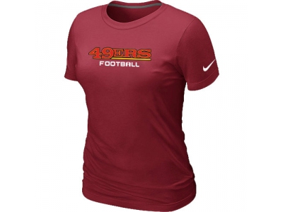 Women NEW San Francisco 49ers Sideline Legend Authentic Font T-Shirt Red