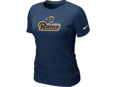 Women NEW St. Louis Rams Authentic Logo T-Shirt D.Blue