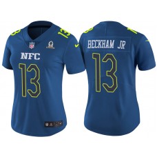 Women NFC 2017 Pro Bowl New York Giants #13 Odell Beckham Jr Blue Game Jersey