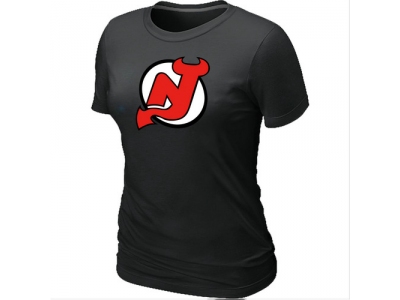 Women NHL New Jersey Devils Big & Tall Logo Black T-Shirt
