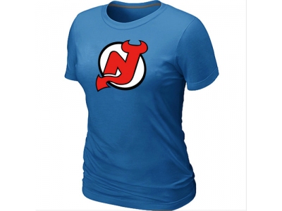Women NHL New Jersey Devils Big & Tall Logo L.blue T-Shirt