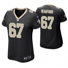 Women New Orleans Saints #67 Larry Warford Black Game Jersey