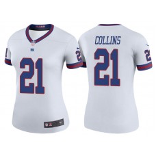 Women New York Giants #21 Landon Collins White Color Rush Legend Jersey