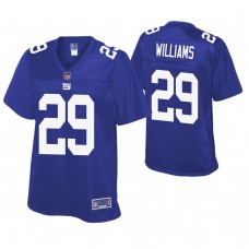 Women New York Giants #29 Teddy Williams Royal Pro Line Player Jersey