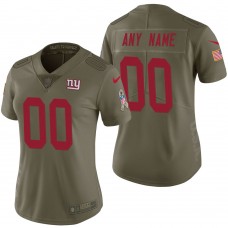 Women New York Giants Olive 2017 Salute to Service Limited Customized Jersey