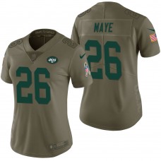 Women New York Jets #26 Marcus Maye Olive 2017 Salute to Service Limited Jersey