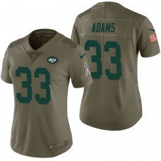 Women New York Jets #33 Jamal Adams Olive 2017 Salute to Service Limited Jersey