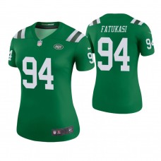 Women New York Jets #94 Folorunso Fatukasi Green Color Rush Legend Jersey