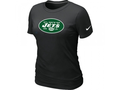 Women New York Jets Black Logo T-Shirt