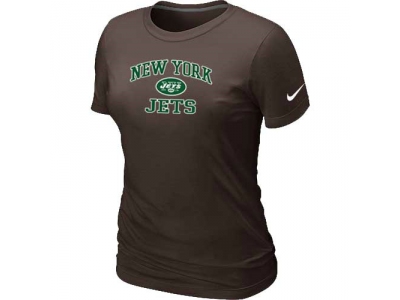 Women New York Jets Heart & Soul Brown T-Shirt