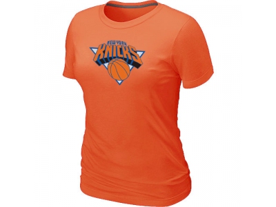 Women New York Knicks Big & Tall Primary Logo Orange T-Shirt