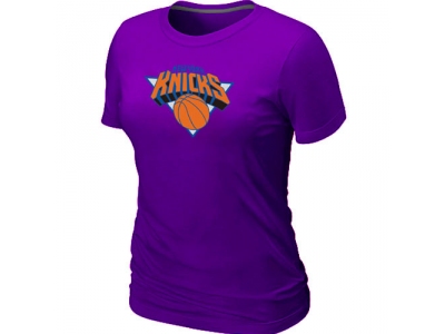 Women New York Knicks Big & Tall Primary Logo Purple T-Shirt