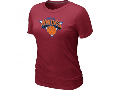 Women New York Knicks Big & Tall Primary Logo Red T-Shirt